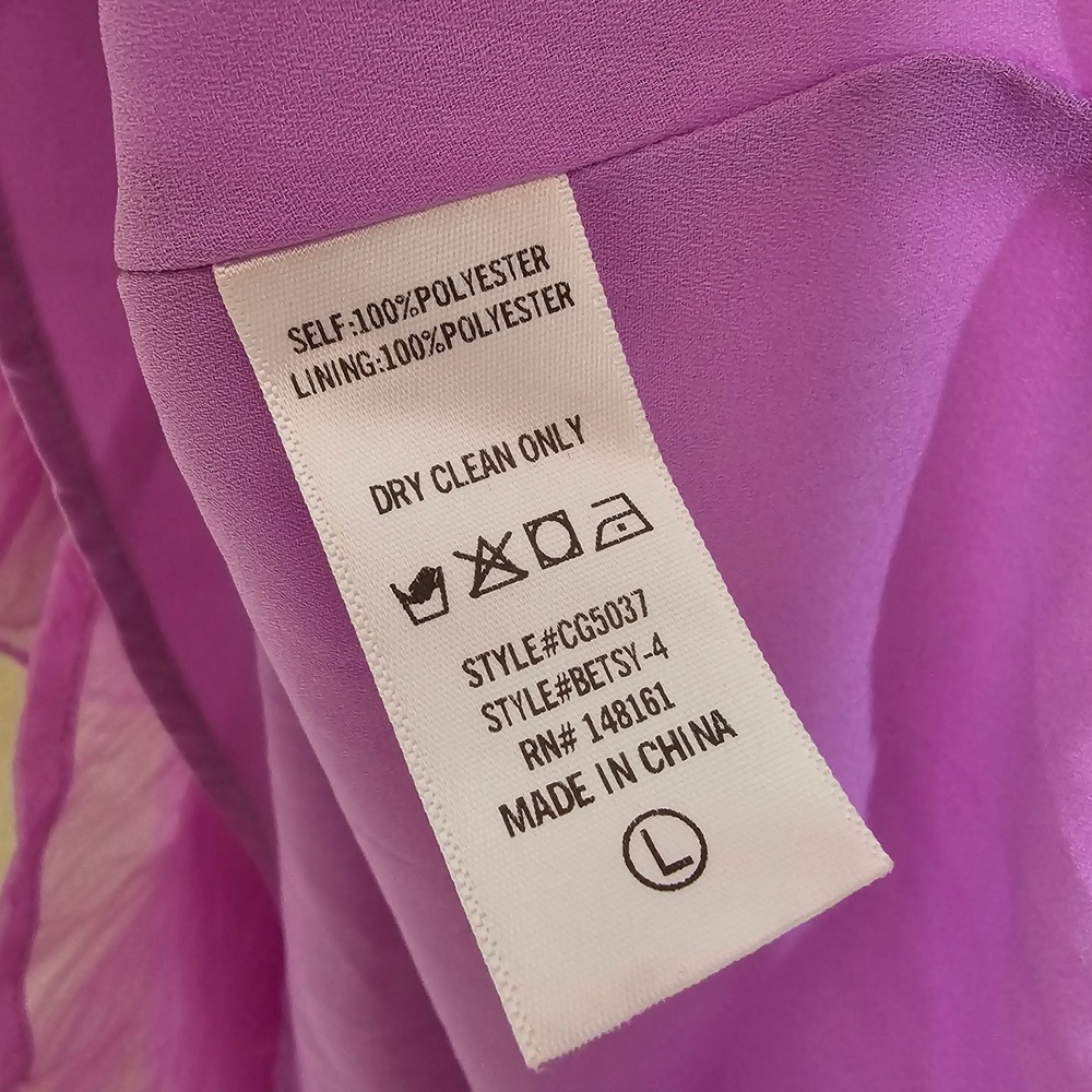 Buddy Love Betsy Babydoll Mini Dress Orchid Purple Puff Sleeve Smocked Large - Picture 7 of 9